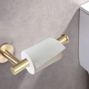 gold no punching paper towel rack toilet tissue holder stainless steel bathroom shelf clothes hook towel rack bathroom shelf